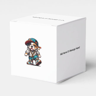 Cute Bulldog Puppy Personalized Party Favor Box