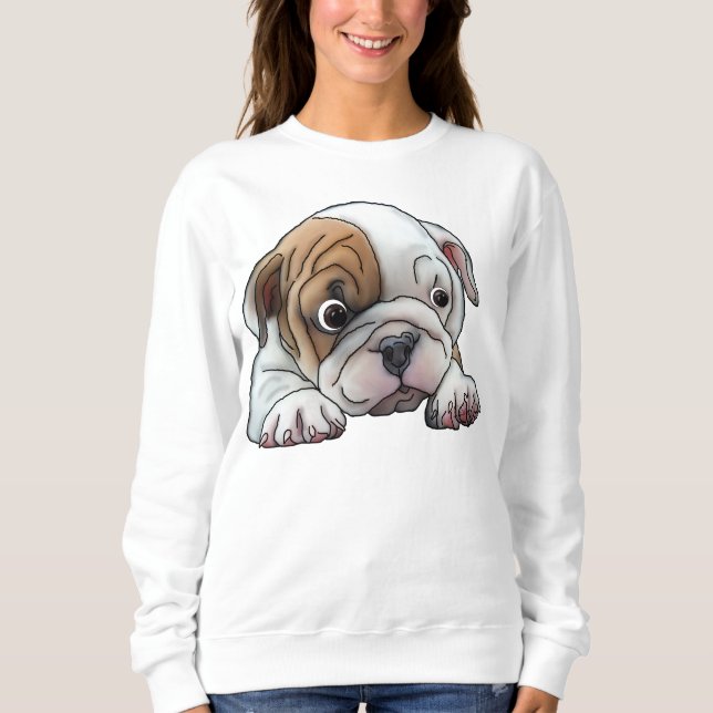 Cute Bulldog Puppy Sweatshirt (Front)