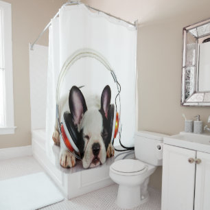 Cute Bulldog Sleeping   English Bulldog Lover Shower Curtain