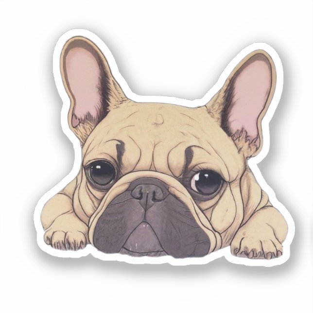 Cute Bulldog  Sticker (Front)