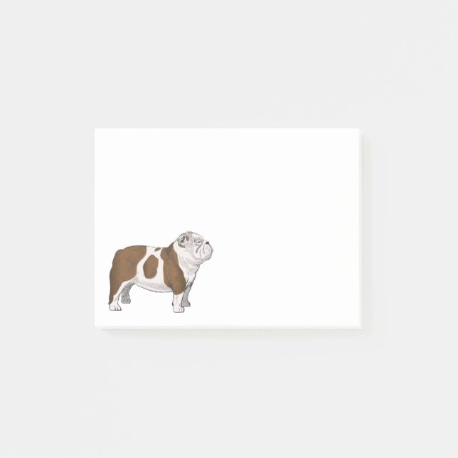 Cute Bulldog Viking Puppy Dog Cartoon Mom Post-it Notes (Front)