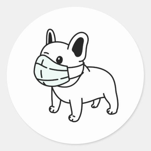 CUTE BULLDOG WITH FACE MASK ENVELOPE SEAL Sticker