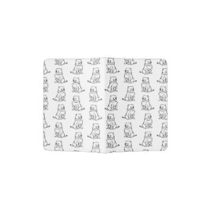 Cute Bulldogs Pattern Black & White Vintage Dogs Passport Holder