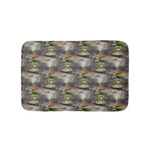 Cute Bullfrog Animal Nature Pattern Bathroom Mat