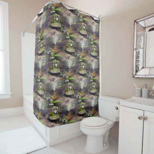 Cute Bullfrog Animal Nature Pattern  Shower Curtain