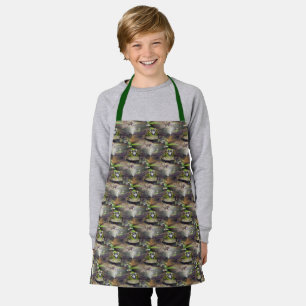 Cute Bullfrog Face Animal Nature Pattern Apron