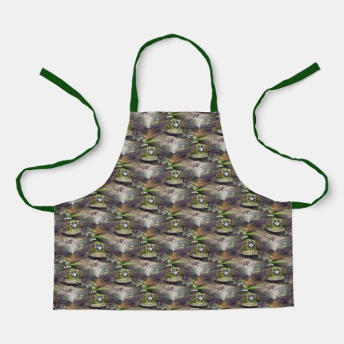 Cute Bullfrog Face Animal Nature Pattern    Apron