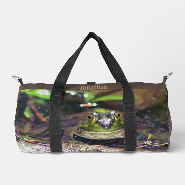 Cute Bullfrog Face Animal Personalized    Duffle Bag (Front)