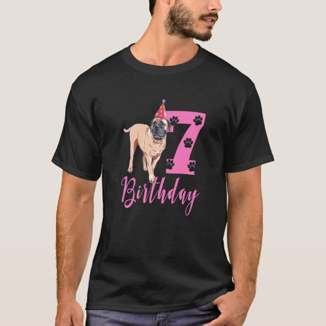 Cute Bullmastiff Dog 1Th Birthday   T-Shirt (Front)