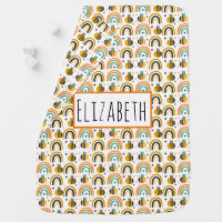 Cute Bumble Bee and Rainbows Pattern