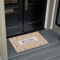 Cute Bumble Bee and Rainbows Pattern Welcome Doormat