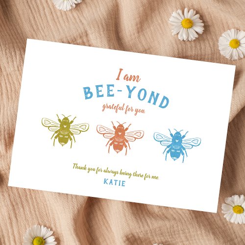 Cute Bumble Bee Appreciation Thank You Card