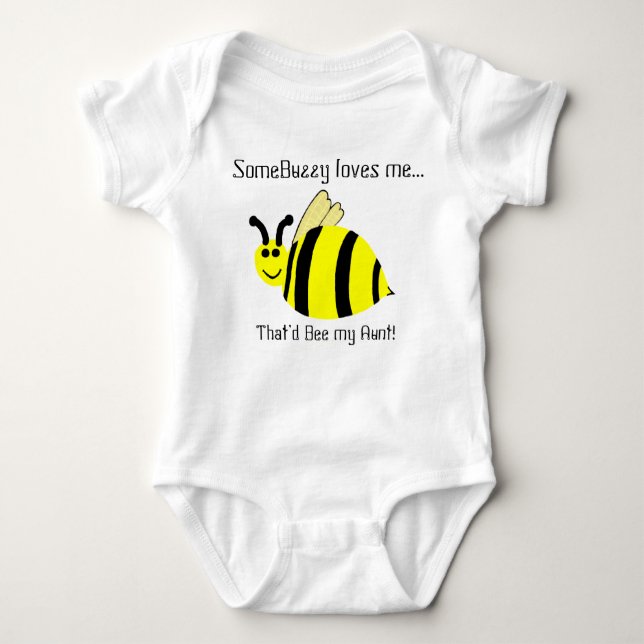 Cute Bumble Bee Aunt Loves Me Infant Shirt (Front)