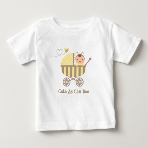 Cute Bumble Bee Baby in Stroller Pun Baby T_Shirt