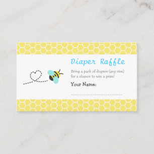 Cute Bumble Bee Baby Shower Diaper Raffle Tickets Enclosure Card