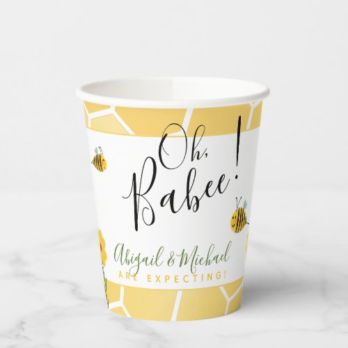 Cute Bumble Bee Baby Shower Oh Babee Paper Cups