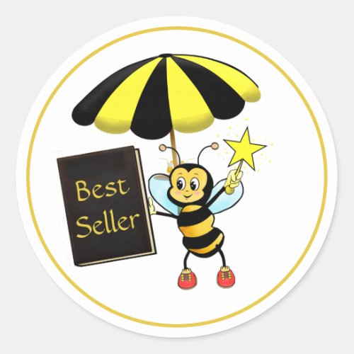 Cute Bumble Bee  Best Seller Book Classic Round Sticker