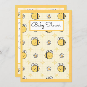 Cute Bumble Bee Boy Girl Baby Shower Invitation