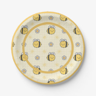 Cute Bumble Bee Boy Girl Baby Shower Paper Plates