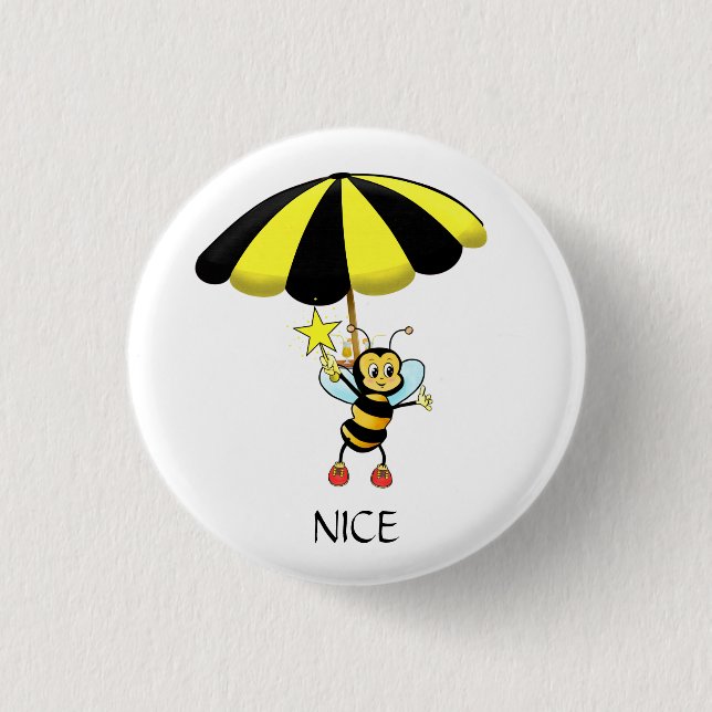 Cute Bumble Bee Button (Front)