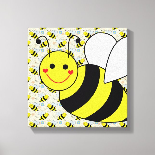 Cute Bumble Bee Canvas Print (Front)
