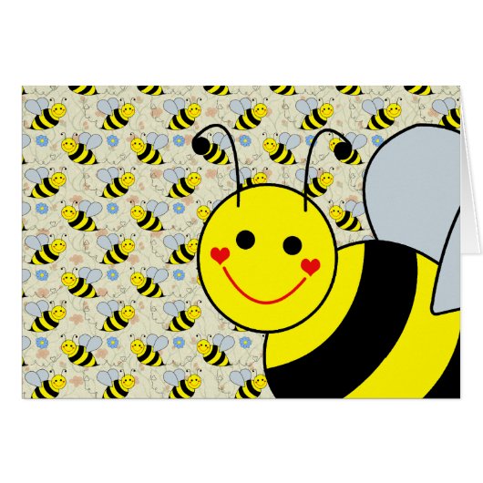 Cute Bumble Bee Cards (Front Horizontal)