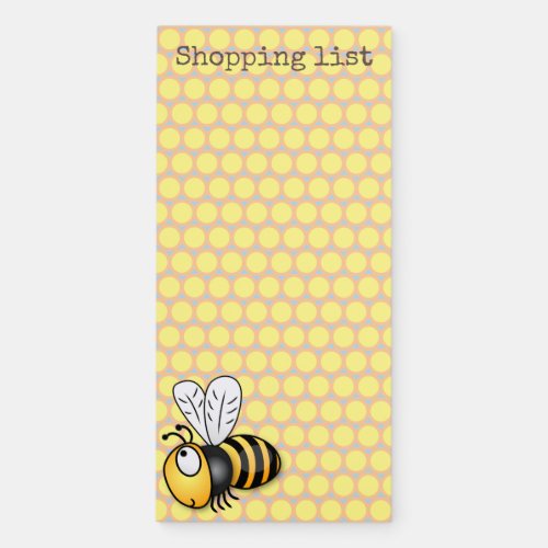 Cute bumble bee cartoon illustration magnetic notepad