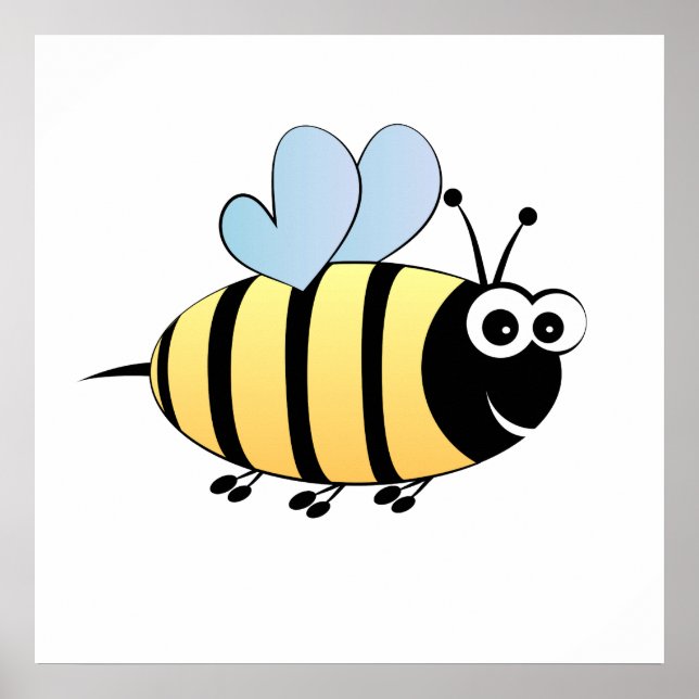 Cute bumble bee cartoon poster (Front)