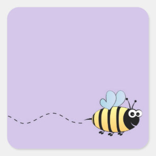 Cute bumble bee cartoon square sticker