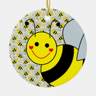 Cute Bumble Bee Ceramic Ornament