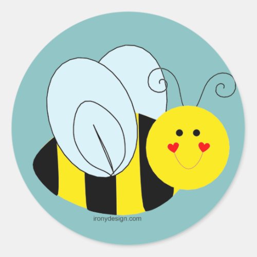 Cute Bumble Bee Classic Round Sticker