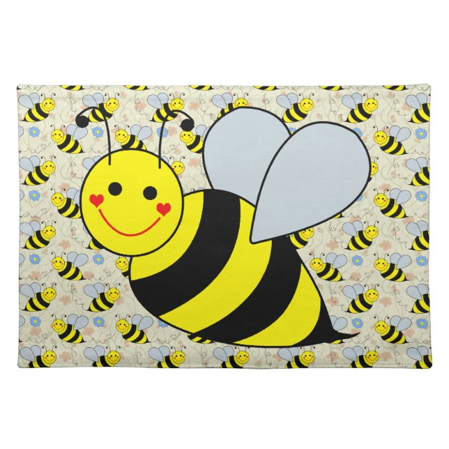 Cute Bumble Bee Cloth Placemat (Front)