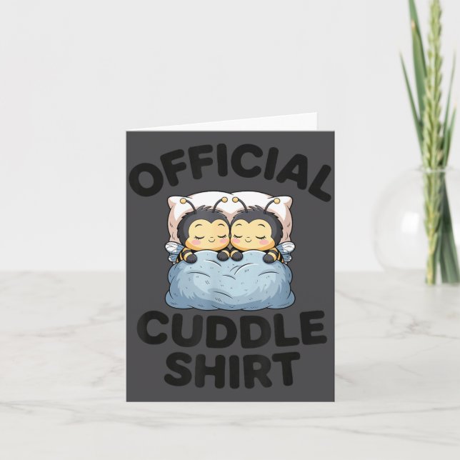 Cute Bumble Bee Couple Cuddle  Card (Front)