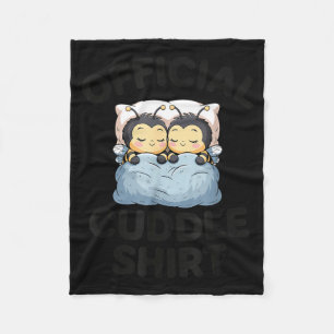 Cute Bumble Bee Couple Cuddle Fleece Blanket