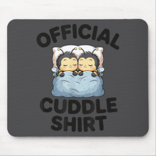 Cute Bumble Bee Couple Cuddle  Mouse Pad
