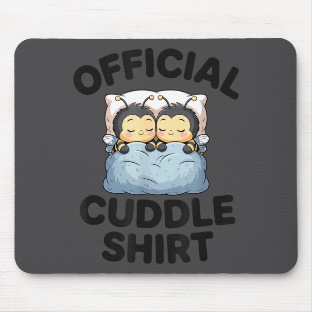 Cute Bumble Bee Couple Cuddle  Mouse Pad (Front)