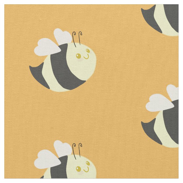 Cute Bumble Bee Fabric (Close Up)