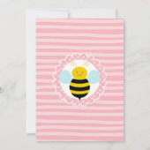 Cute Bumble Bee Girls Baby Shower Invitation (Back)
