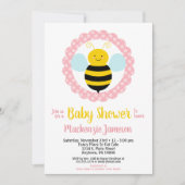 Cute Bumble Bee Girls Baby Shower Invitation (Front)
