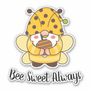 Cute Bumble Bee Gnome with Quote  Sticker