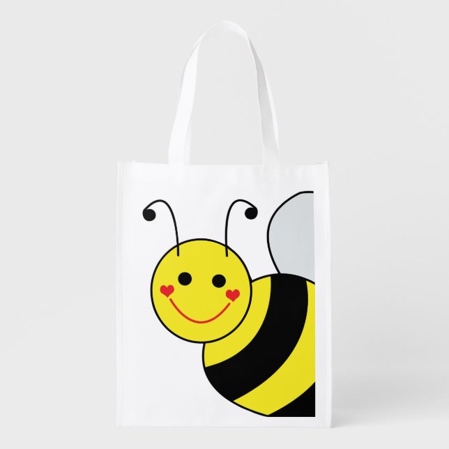 Cute Bumble Bee Grocery Bag (Front)