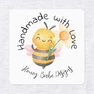 Cute Bumble Bee Handmade with Love Personalized Labels