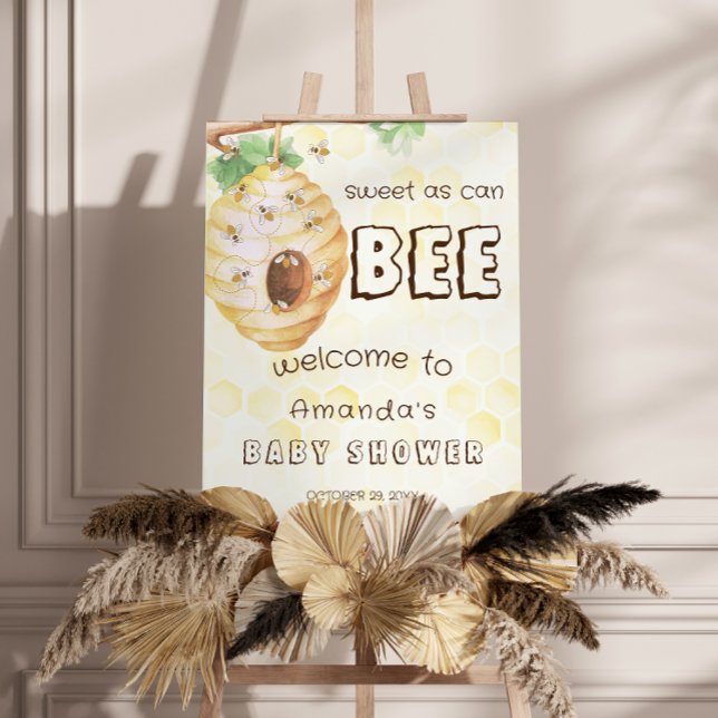 Cute Bumble Bee Honey Baby Shower Welcome Sign (Creator Uploaded)