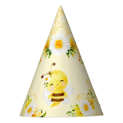 Cute bumble bee honeycombs birthday party hat