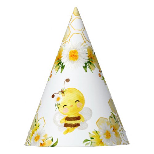 Cute bumble bee honeycombs birthday party hat
