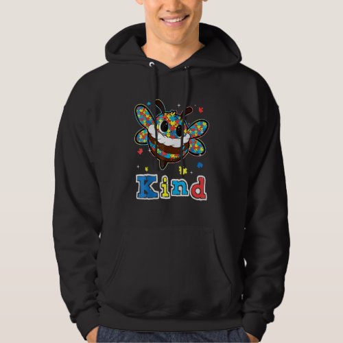 Cute Bumble Bee Kind Puzzle Piece Autism Awareness Hoodie