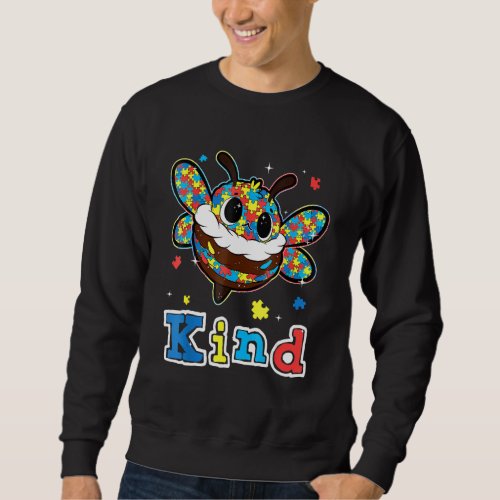 Cute Bumble Bee Kind Puzzle Piece Autism Awareness Sweatshirt