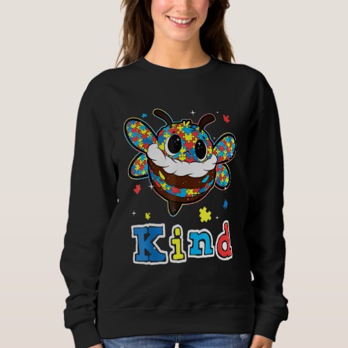 Cute Bumble Bee Kind Puzzle Piece Autism Awareness Sweatshirt