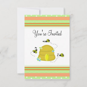 Cute Bumble Bee Party Invitation