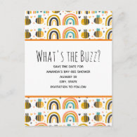 Cute Bumble Bee Pattern Baby Shower Save the Date Invitation Postcard